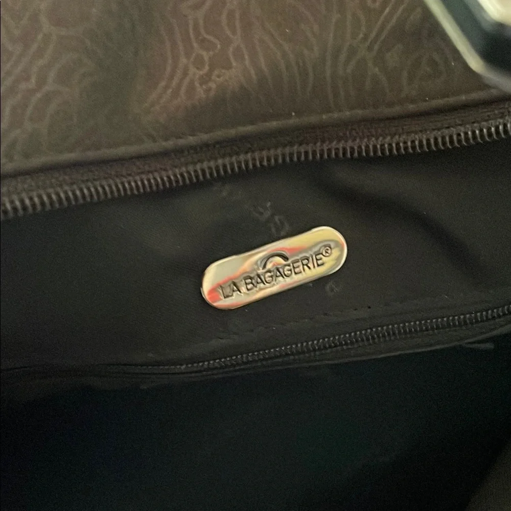 La Bagagerie Brown Paisley Design With Tan Leather Handbag - Picture 11 of 13